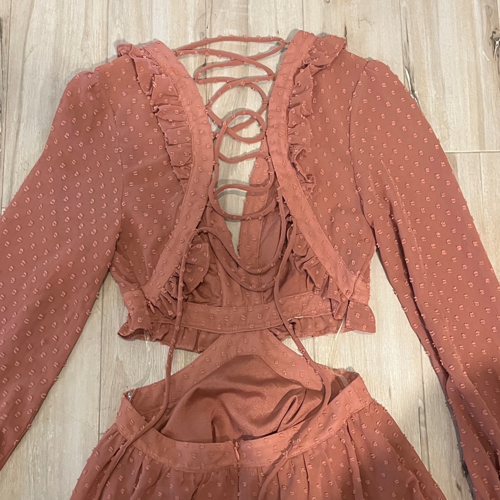 DO+BE Rust Ruffle Dress - Picture 2 of 3